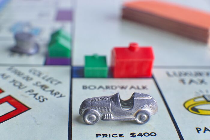 Monopoly board with car