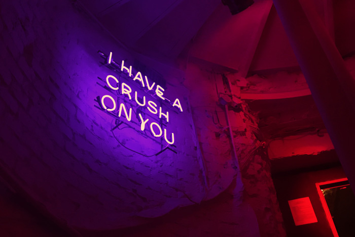 A neon sign that says i have a crush on you