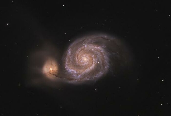 A photograph of M51 - The Whirlpool Galaxy