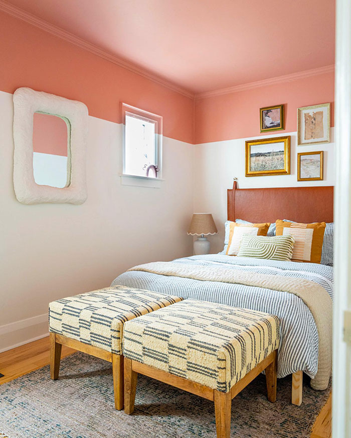 Colorful cozy bedroom enviroment 
