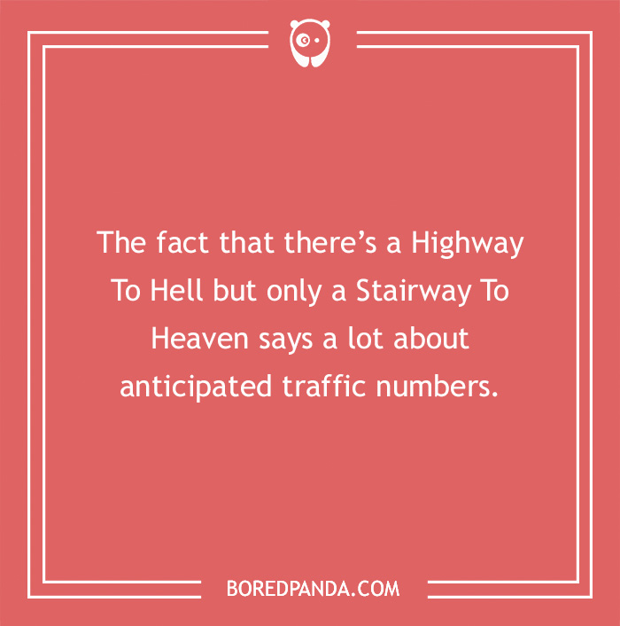 Joke about Highway To Hell and Stairway To Heaven