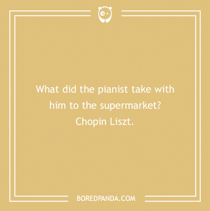 Joke about pianist going to a supermarket