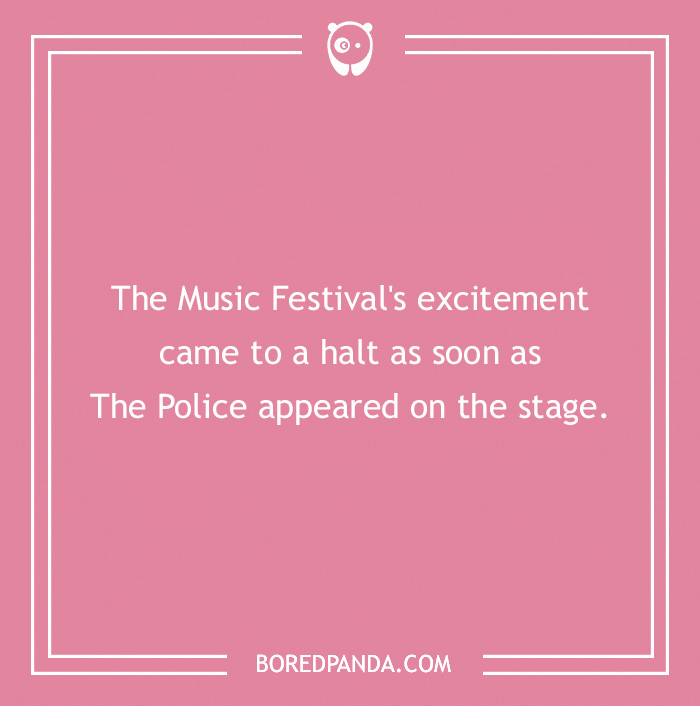 Joke about music band The Police