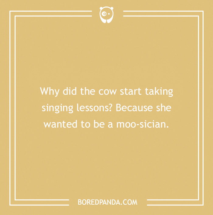 Joke about a singing cow 
