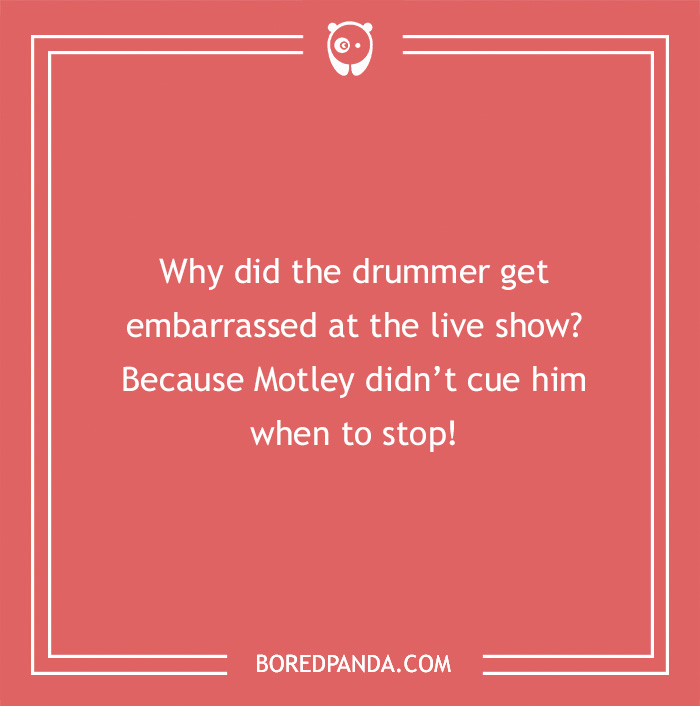 Joke about drummer at the live show