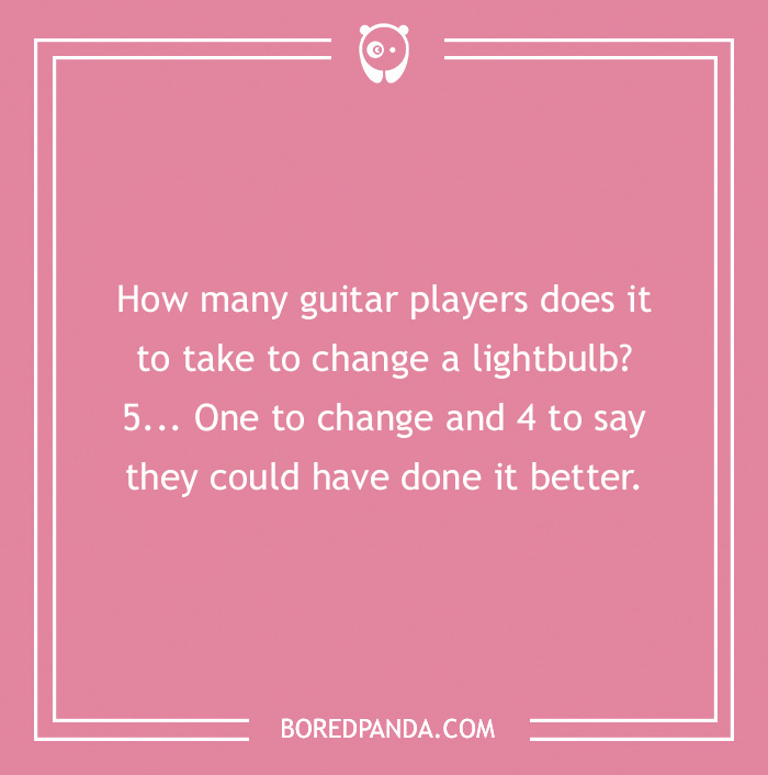 Joke about guitar players and lightbulb changing