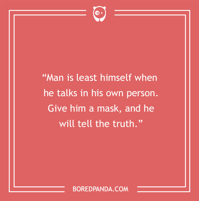 Oscar Wilde quote about mask