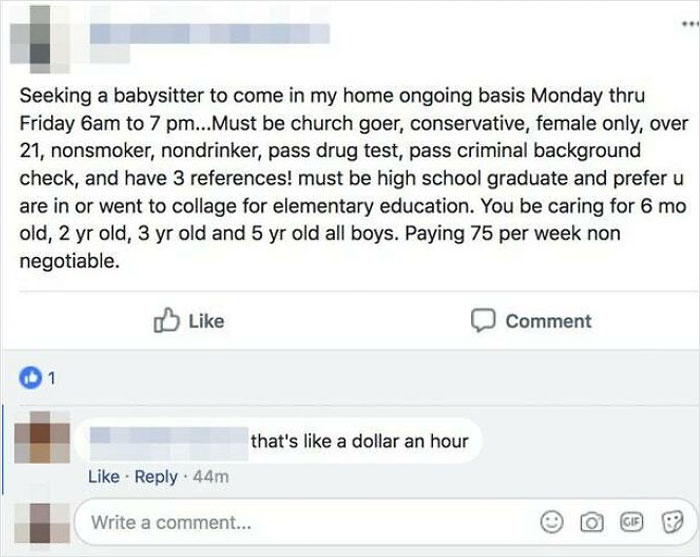 Babysitter Wanted, Must Be In Collage