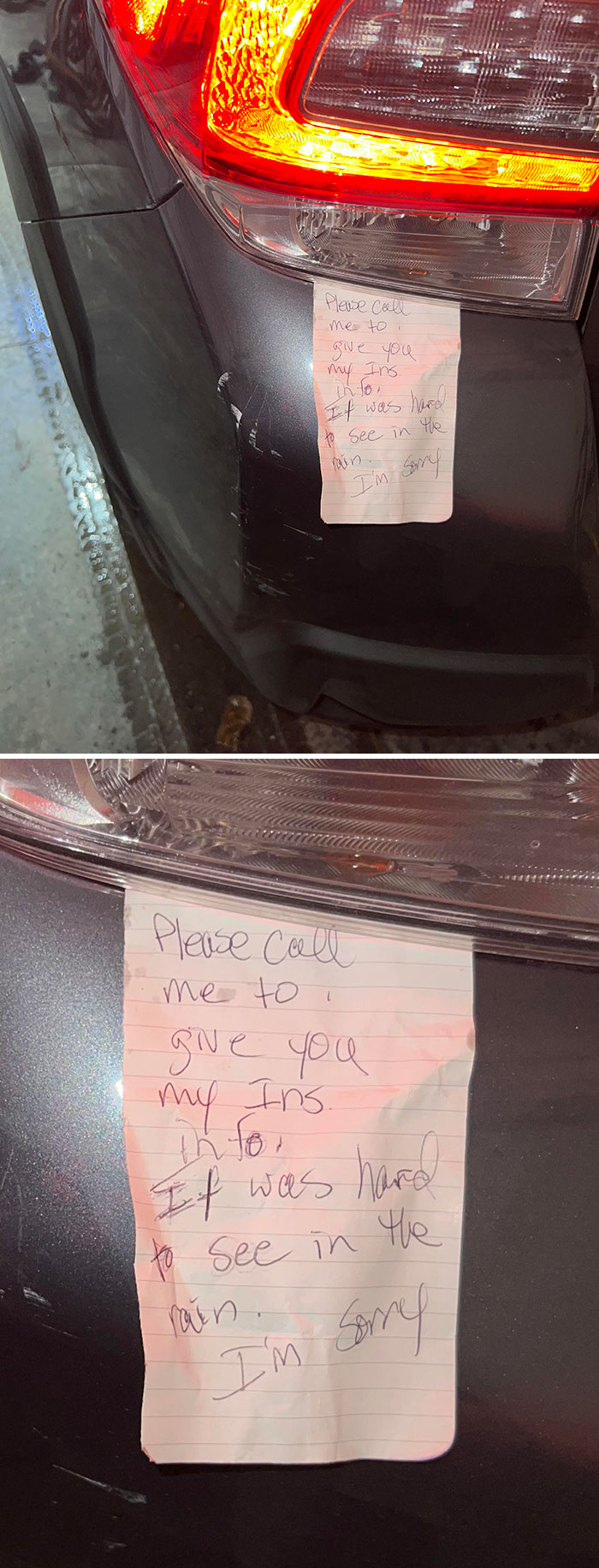 Someone Hit My Car And Left A Note With No Phone Number