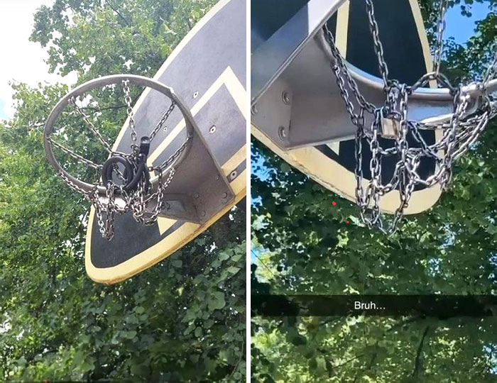 Someone Keeps Doing This To A Public Basketball Court
