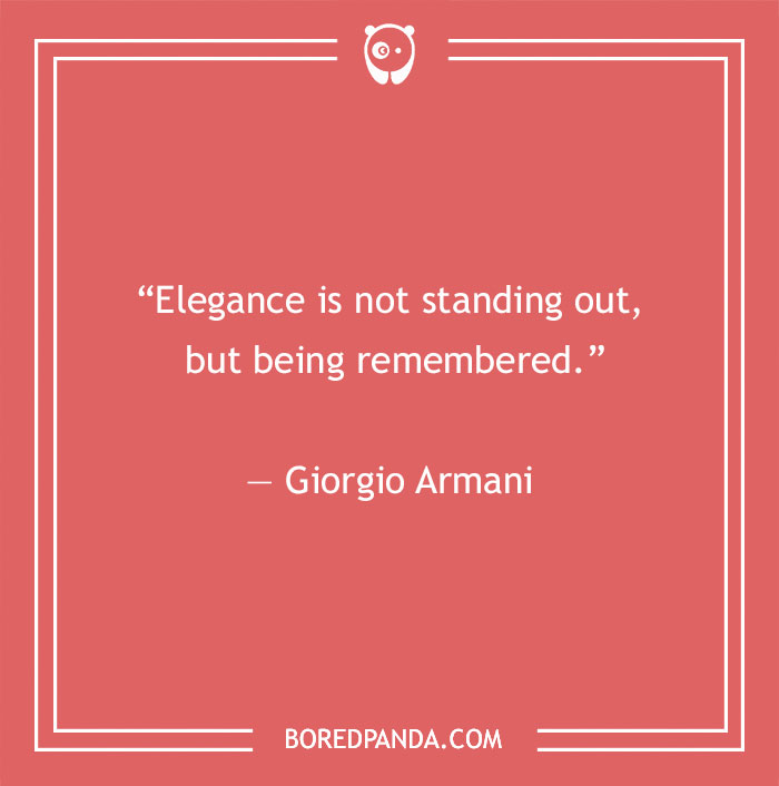 Giorgio Armani quote about elegance