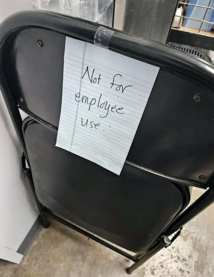 Owners Throw Out All The Chairs In Store Because They Don't Want Employees To Sit Down