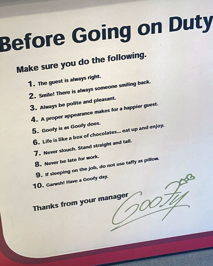 Work Rules At Disney World