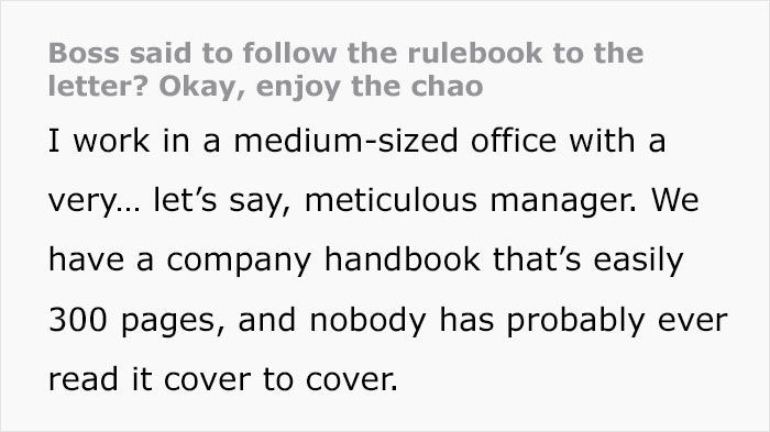 Boss Tells Employees To Follow Outdated Rule Book, Begs Them To Stop After 3 Days Boss Tells Employees To Follow Outdated Rule Book, Begs Them To Stop After 3 Days