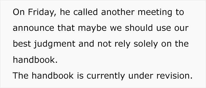 Boss Tells Employees To Follow Outdated Rule Book, Begs Them To Stop After 3 Days Boss Tells Employees To Follow Outdated Rule Book, Begs Them To Stop After 3 Days