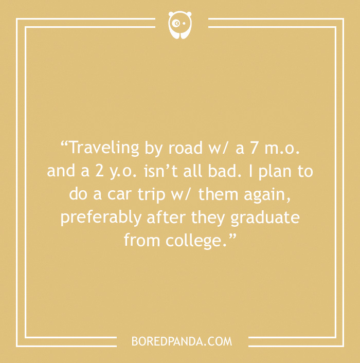 Road trip joke about travelling with kids 