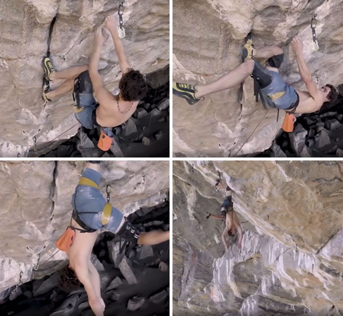 Professional Climber Uses A “Knee Bar” To Bring Blood Back To His Arms