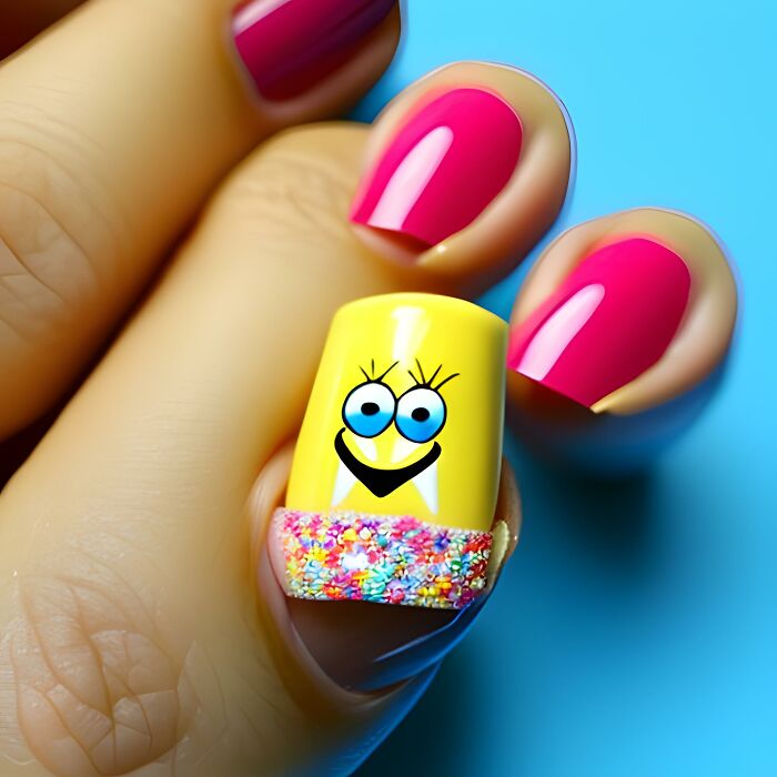 "Spongebob Nail Art"
