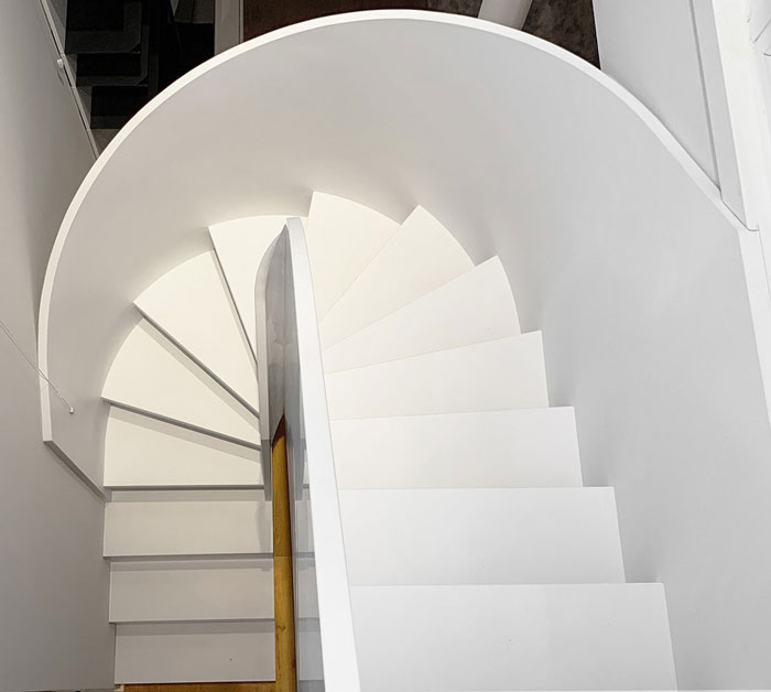 Corian white stairs