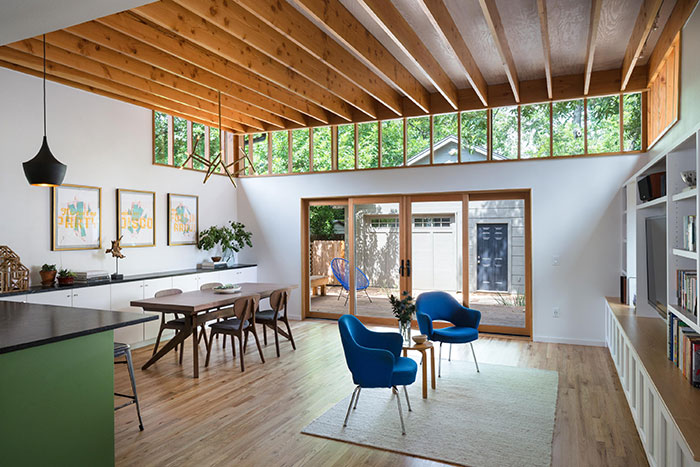Wooden Clerestory Window In A Spacious Sunroom 