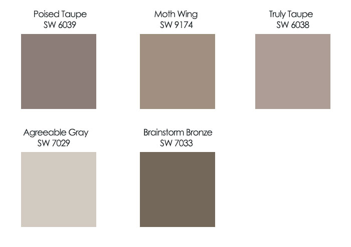 greige and earthy taupe colors from Sherwin-Williams