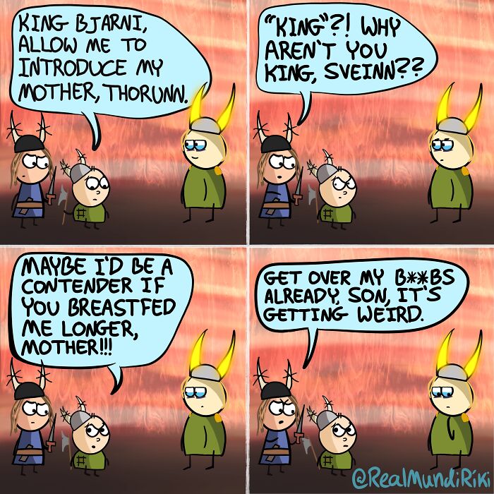 My 31 Comics About An Over-Possessive Mom Who Joins Her Son On A Viking Raid