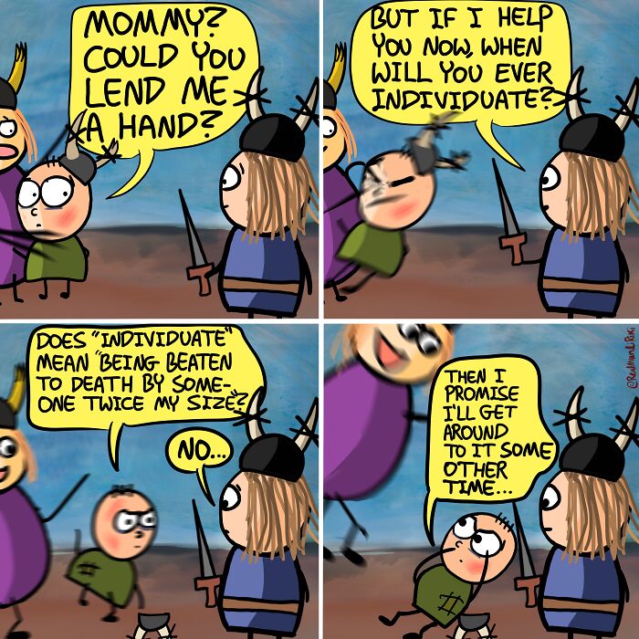 My 31 Comics About An Over-Possessive Mom Who Joins Her Son On A Viking Raid