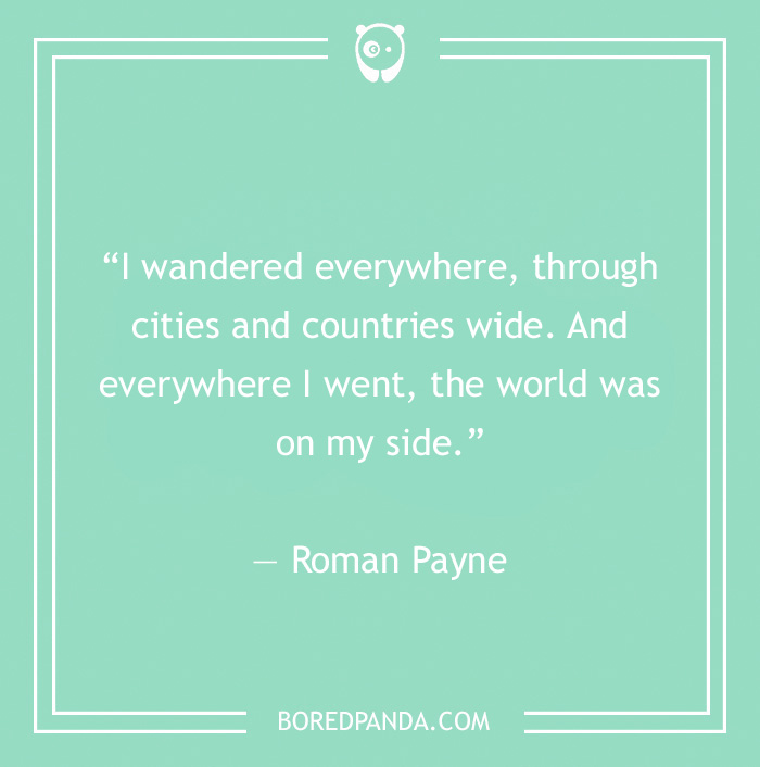 Roman Payne quote on wandering 
