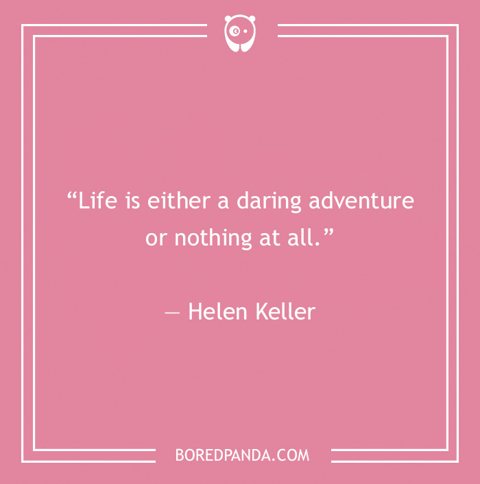 Helen Keller quote on adventure 