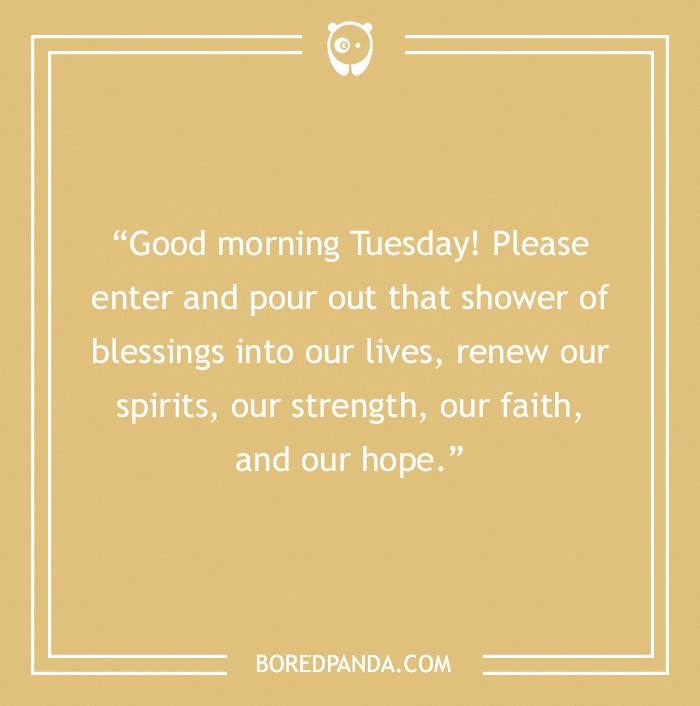 "Motivational Tuesday quote on a beige background, encouraging positivity and renewal for the week."