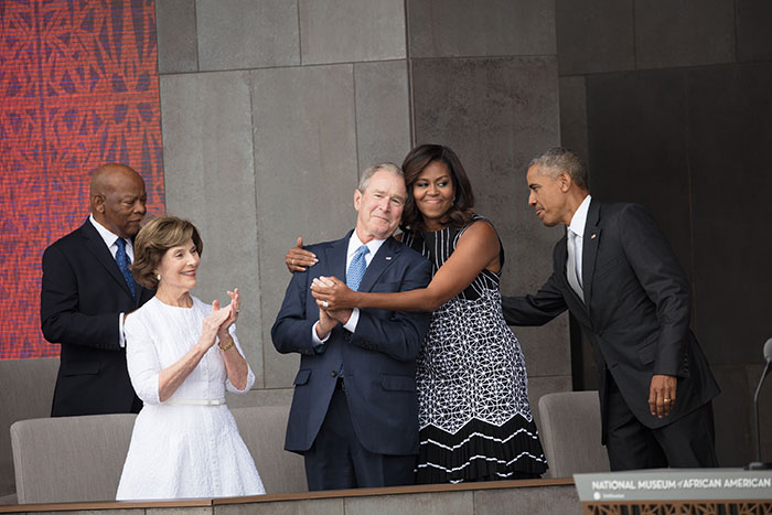 Michelle Obama And George W. Bush