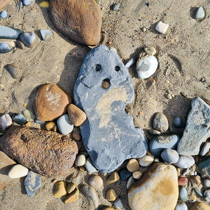A Shocked Rock On The Beach In Whitby, UK