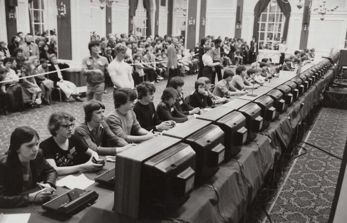 A Covey Of Young Nerds Compete For The *national 'Space Invaders' Championship, *hosted By Atari - NYC, 1980