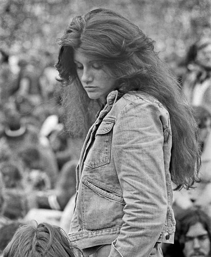 This High School Girl Has The Jean Jacket And Hair Style That Were Popular In The '70s