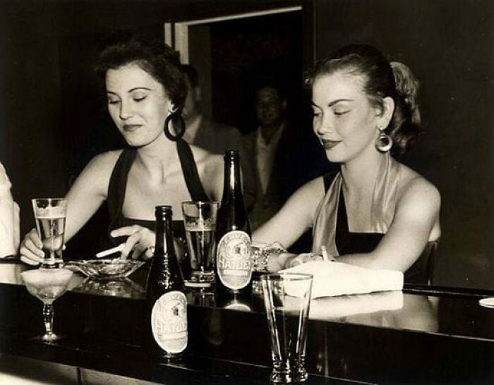 Young Women Sitting At The Bar, Cuba 1950s