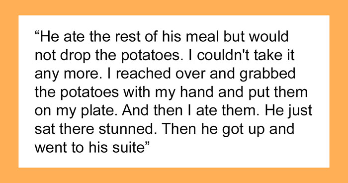Woman ‘Fixes’ Best Man’s Problem Of Being Served Potatoes, Simply Grabs Them Off His Plate