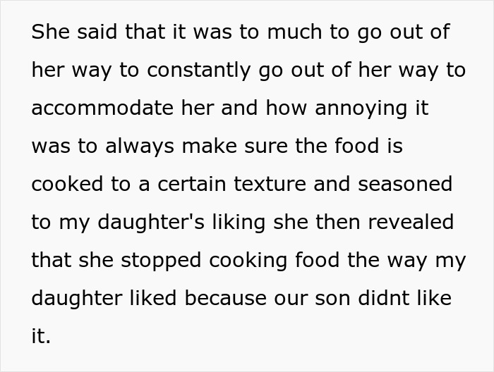 Man Discovers Wife Purposefully Cooks Meals Daughter Won’t Eat, Decides On Divorce Man Discovers Wife Purposefully Cooks Meals Daughter Won’t Eat, Decides On Divorce
