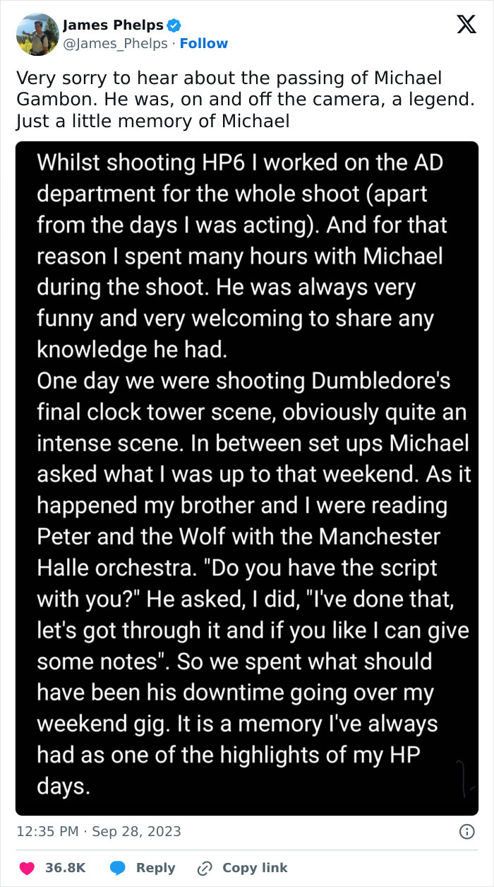Daniel Radcliffe, JK Rowling And Other Celebs Pay Moving Tributes To Dumbledore Star Michael Gambon Daniel Radcliffe, JK Rowling And Other Celebs Pay Moving Tributes To Dumbledore Star Michael Gambon