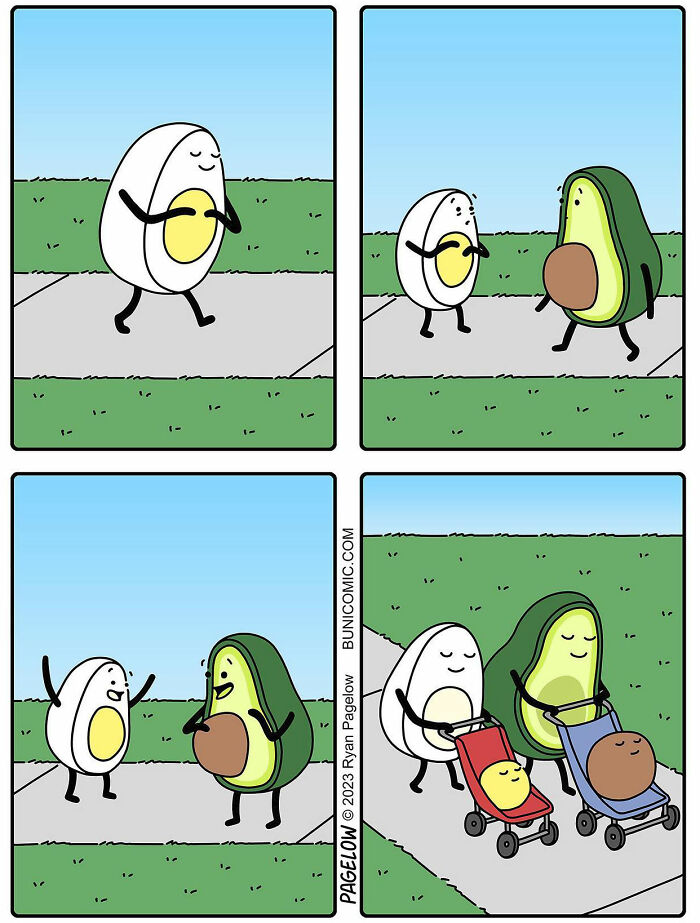 A Comic About A Pregnant Egg And Avocado
