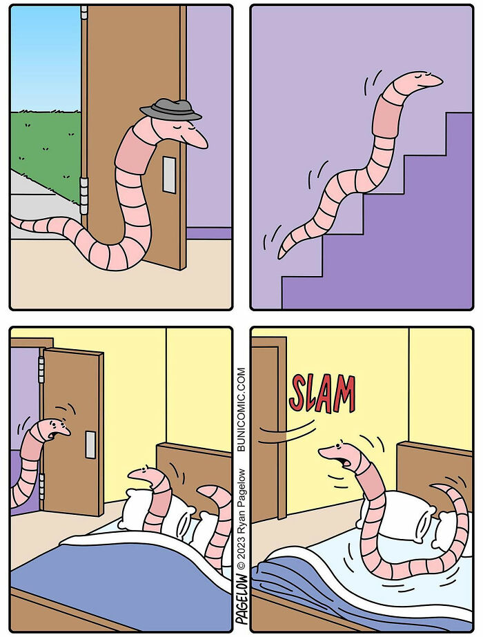 A comic about a worm couple
