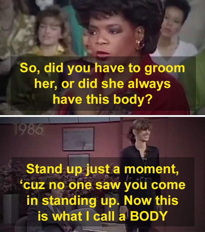 When Oprah Interviewed Cindy Crawford And Elite Model Management Founder John Casablancas In 1986, She Had The Young Model Stand Up So The Audience Could See Her Body
