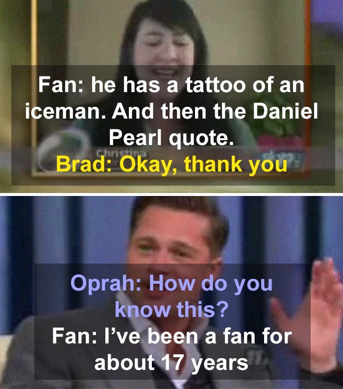 When Brad Pitt And Cate Blanchett Did A Joint Interview In 2008, A Viewer Called In To Ask About The Meaning Behind His Tattoos