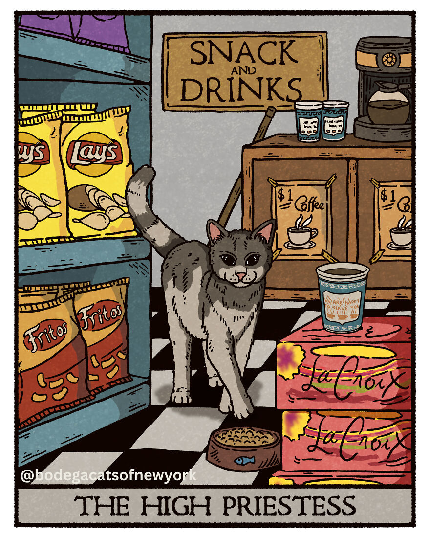 Check Out The First 7 Cards From The Upcoming Bodega Cats Tarot Deck