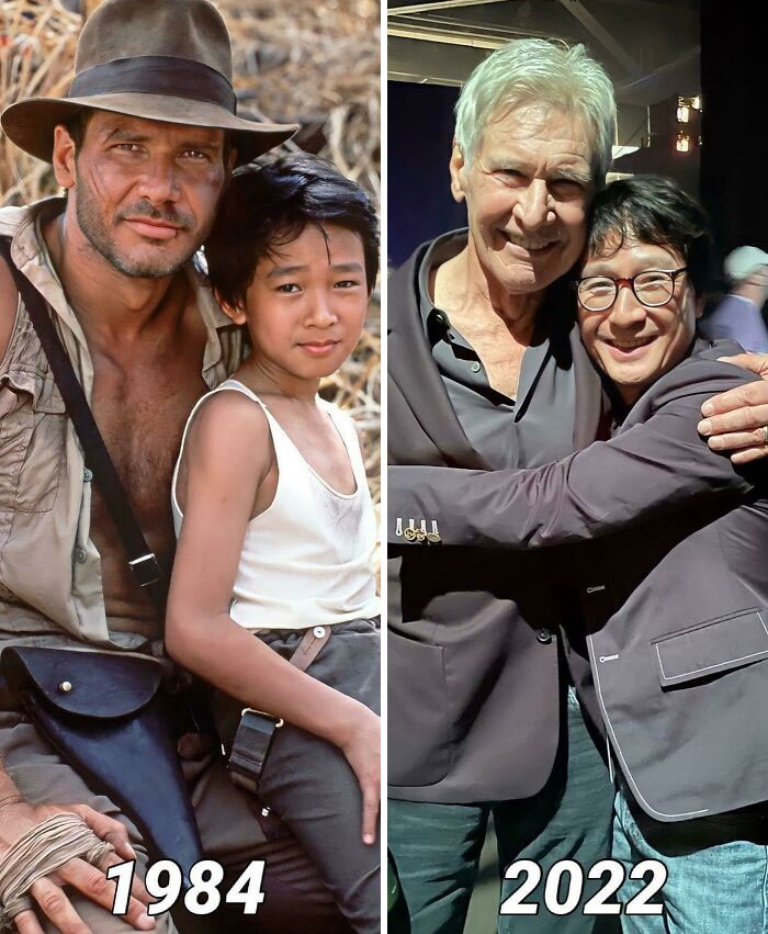 Indy (Harrison Ford) acompañado por su compañero Tapón (Ke Huy Quan)