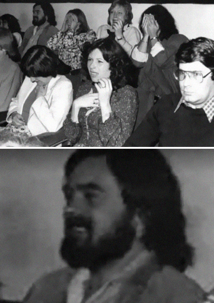 Audiencia de prueba reaccionando a la escena en la que se revienta el pecho en Alien, 1979