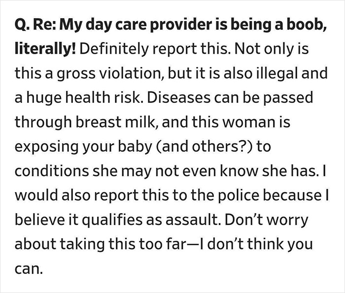 Mom Horrified After Catching Day Care Provider Breastfeeding Her Baby Mom Horrified After Catching Day Care Provider Breastfeeding Her Baby