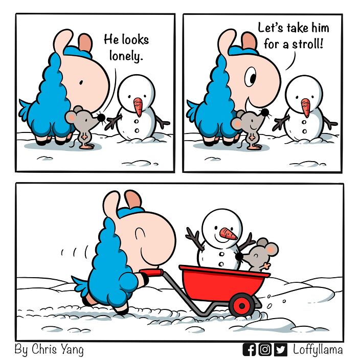 A comic about lonely snowman