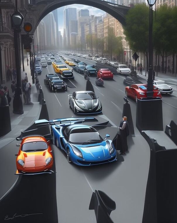 There Are So Many Cars In One Image, It Almost Looks Like I'm Seeing Vin Diesel!