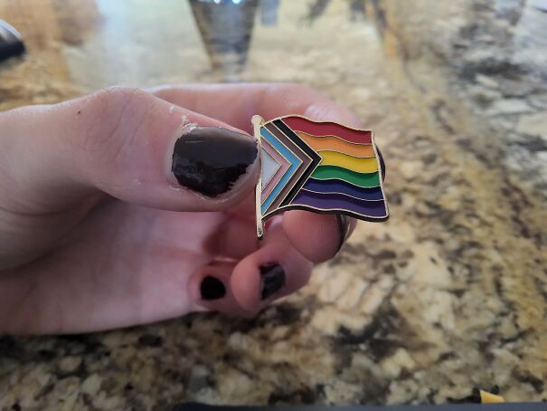 My Pride Flag Pin! I Wear It Every Day And I Love It So Much