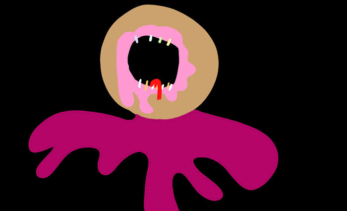 A Creepy Donut Beast, Gave Me A Idea Of A Horror Story, Like Happy Kiddy Stuff Turned Into Monster Stuff
